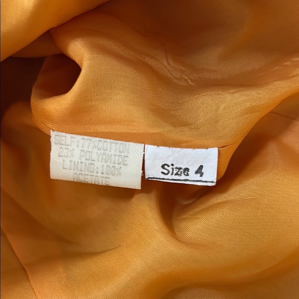 Bergamo by EBI Sheer Peach/Yellow/Orange Brocade Blazer Size‎ 4 - Picture 11 of 16